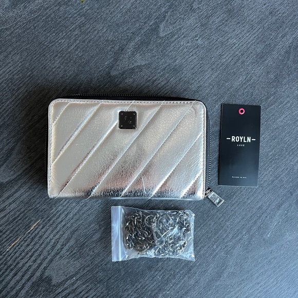 Silver Convertible Wallet Clutch - Picture 1 of 6